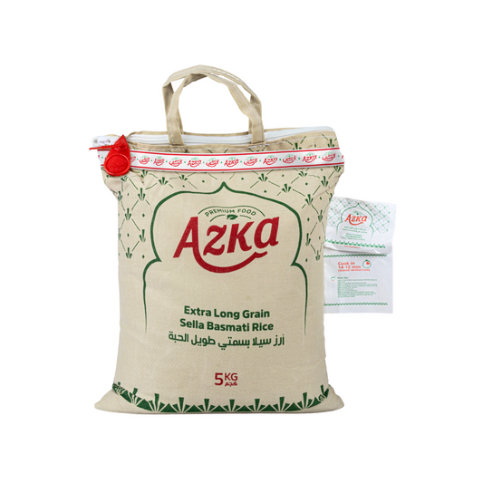 "Azka أرز بسمتي سيلّا طويل فاخر 5 كجم، أرز مصري جودة عالية للبيرياني والبولة"
