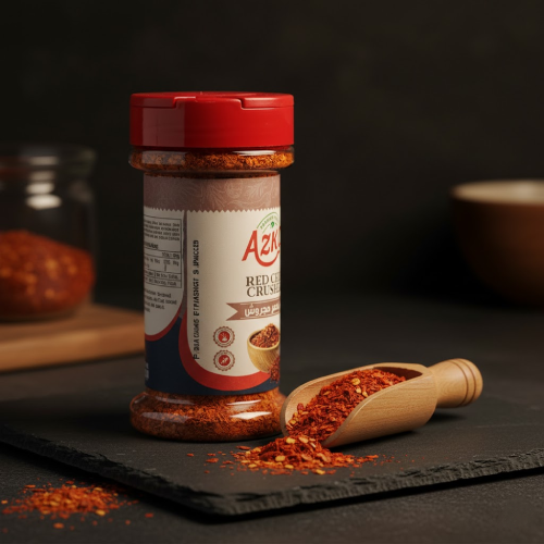 "أزكى فلفل أحمر مجروش 50 غ – بودرة فلفل مطحون ناعم بدرجة حرارة عالية، مثالي للبيتزا والباستا"