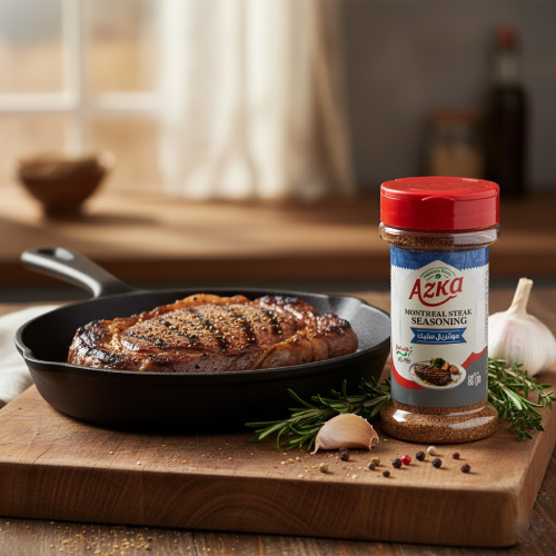 "تتبيلة ستيك مونتريال أزكى برايم 80غ – فلفل أسود وأعشاب فاخرة لنتيجة شواء مثالية"