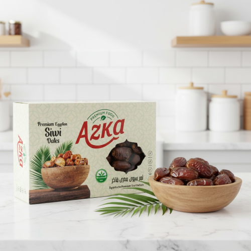 "Azka Siwa Dates, Egyptian premium—soft melt‑in‑mouth, rich in fiber and minerals, ideal gift or supply"