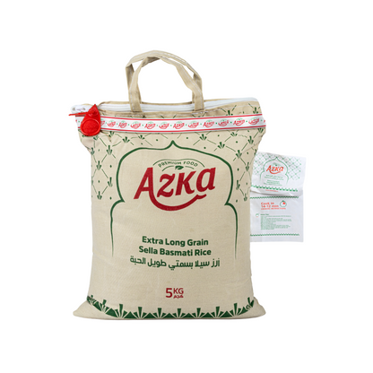 "Azka أرز بسمتي سيلّا طويل فاخر 5 كجم، أرز مصري جودة عالية للبيرياني والبولة"