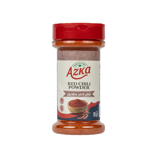 "بودرة فلفل أحمر أزكى 60غ – نكهة حارة مركّزة لتتبيل اللحوم، المشاوي والصلصات"