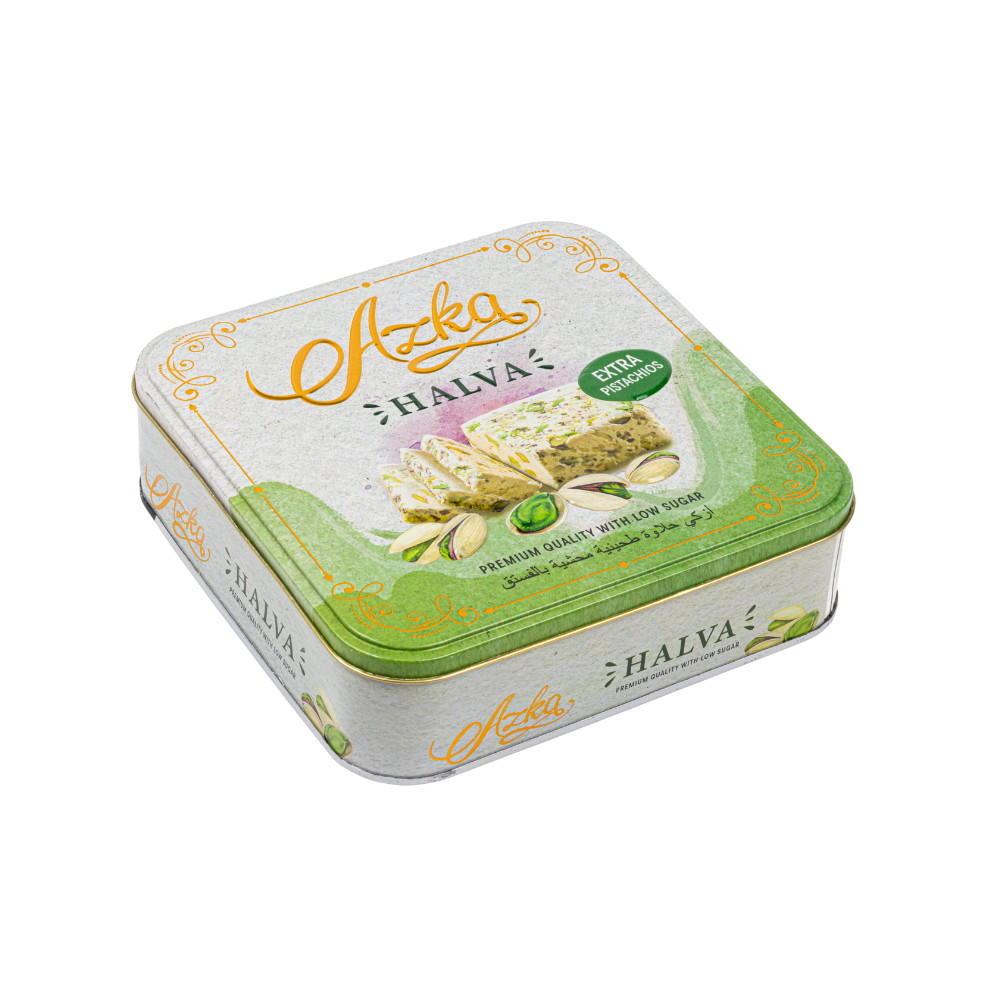 "أزكى حلاوة فستق بريميوم – فستق طبيعي إضافي، علبة قصدير فاخرة، مناسب للتقديم والمناسبات"