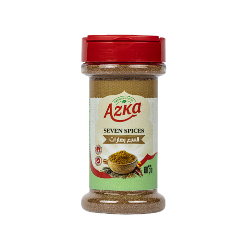 "بهارات أزكى العربية سبع بهارات 60غ – مزيج توابل شرقي غني للحوم، الأرز، اليخنات"