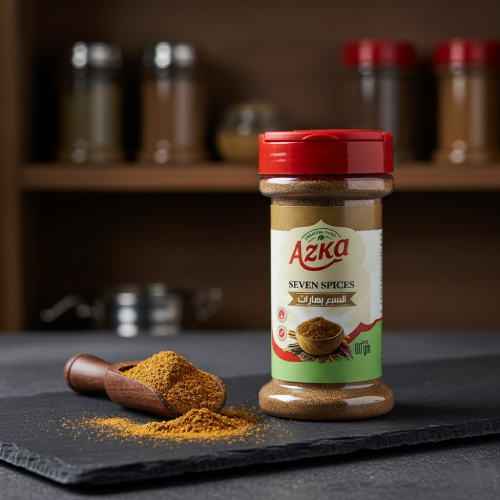 "أزكى سبع بهارات عربية 60 غ – خليط عطري من الفلفل الأسود، الكمون، الكزبرة، القرفة والقرنفل لتوابل احترافية"
