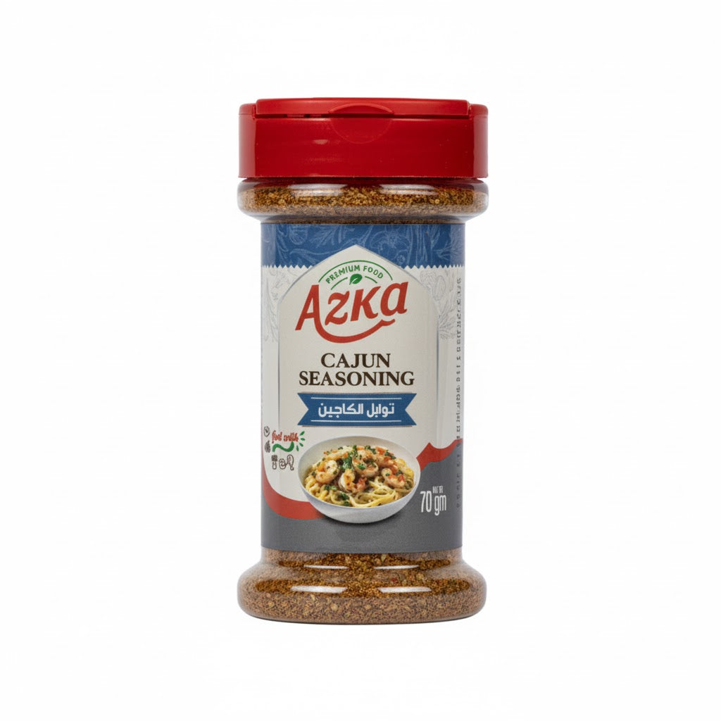 "بهارات أزكى كاجون 70 غ – مزيج أعشاب وتوابل حار، مثالي للوجبات السريعة في البيت والمناسبات"