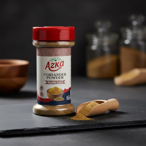 "بودرة كزبرة فاخرة من أزكى 50غ – كزبرة مطحونة من بذور مختارة، مثالية للتتبيل والبهارات المنزلية"