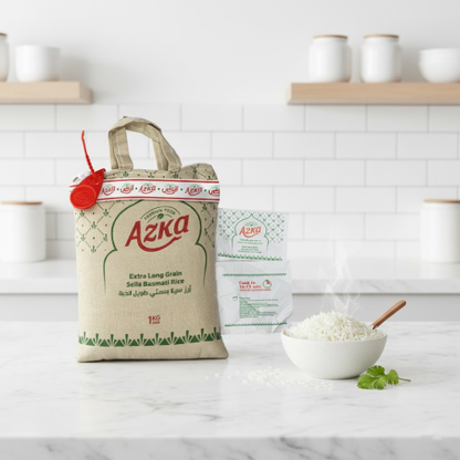 "Azka Premium Basmati Rice Extra Long Grain Sella – high‑quality rice for biryani, pulav, festive cooking"