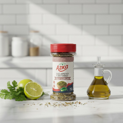 "Azka Crushed Jalapeño 22 g – bold chili flakes for seasoning and grilling"