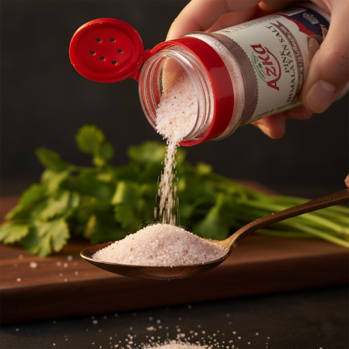 "أزكى ملح هيمالايا وردي 150 غ – خامة طبيعية من أعماق البحار القديمة، نكهة دقيقة ولمسات فخامة على سفرتك"