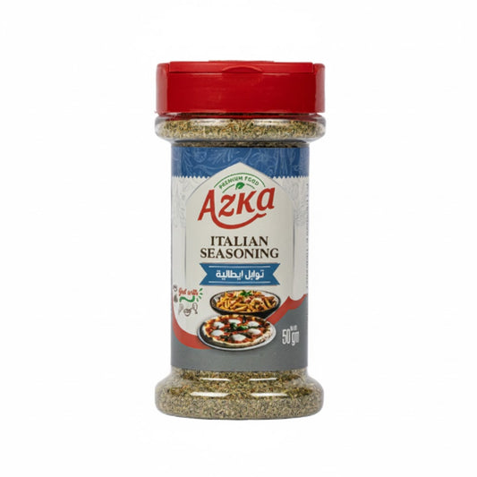 "توابل إيطالية من أزكى 50غ – نكهات إيطالية أصيلة تعزز طعم المكرونة والبيتزا وأطباق المطابخ العالمية"