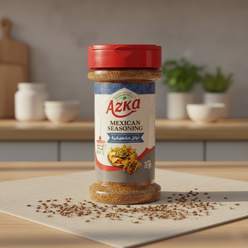 "مزيج توابل مكسيكي أزكى 75 غ – بهارات فاخرة لتتبيل الدجاج، اللحم، الخضار، والأرز"