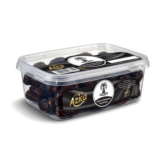 Premium Ajwa Al-Madinah Dates 400g Large Grade A - Azka Foods | تمر عجوة المدينة المنورة فاخر ٤٠٠ جرام كبير الحجم - أزكى فودز