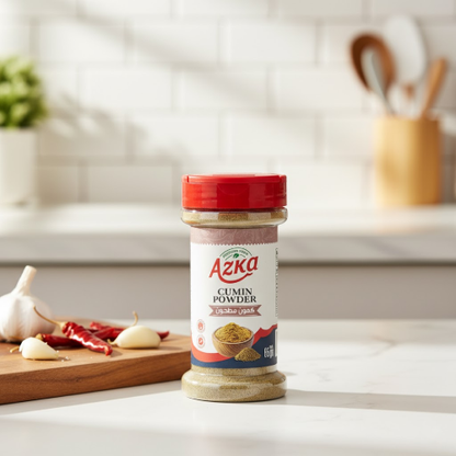 "بودرة كمون فاخرة من أزكى 65غ – نكهة كمون مركّزة عالية الجودة، مناسبة للطبخ المنزلي والمطاعم"