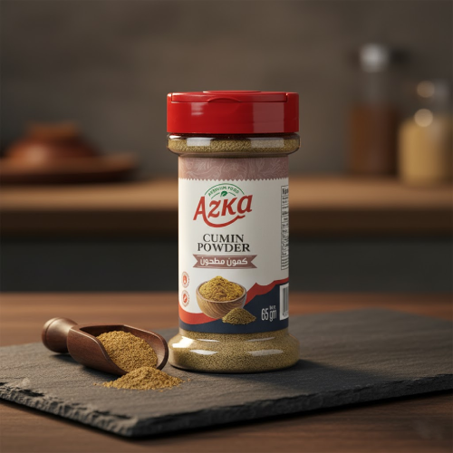 "Azka Cumin Powder 65 g – premium 100% natural ground cumin, ideal for rice, legumes and Arabic spice blends"