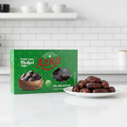 "Azka Egyptian Medjool Dates, high-quality large sweet dates, natural and fresh"
