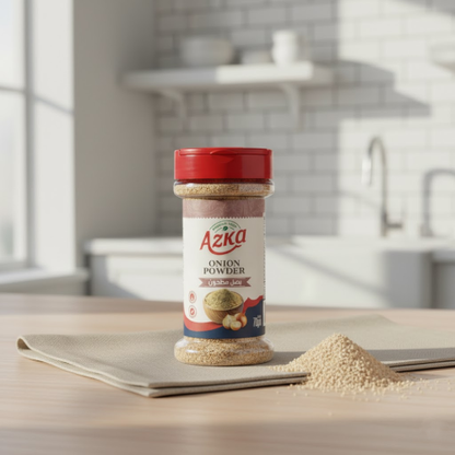"Azka Onion Powder 70 g – natural and pure onion seasoning for richer flavor in home‑cooked meals"