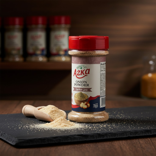 "بودرة بصل فاخرة من أزكى 70غ – نكهة بصل مركّزة لل marinades والخلطات الجافة"