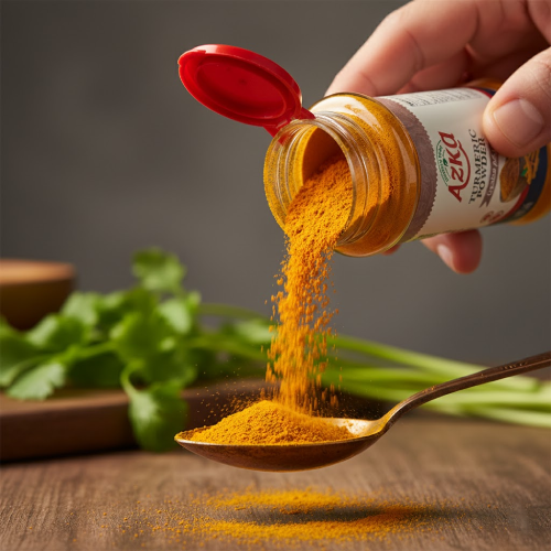 "Azka Premium Turmeric Powder 70 g – finely ground turmeric for everyday cooking with natural flavor"
