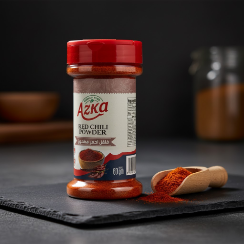 "فلفل أحمر مطحون من أزكى 60غ – توابل فاخرة لا تضيف حرارة فقط بل لوناً جذاباً للطعام"