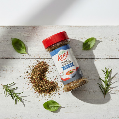 "بهارات طماطم وأعشاب من أزكى 75 غ – مزيج فاخر بدون مواد حافظة، يمنح لمسة احترافية لأي طبق"