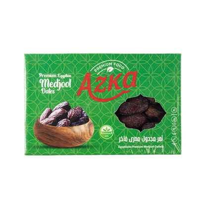 "تمر مجدول مصري فاخر من أزكى، كبير الحجم وطعمه حلو وطازج، مثالي للتسوق أونلاين"