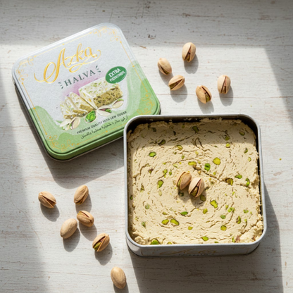 أزكى حلاوة الفستق الإضافية بريميوم  (علبة) - حلوة شرق أوسطية لذيذة