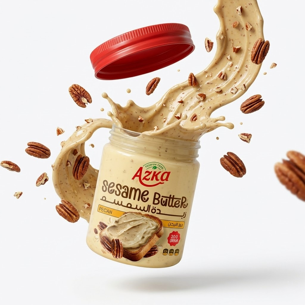 حلاوة سبريد زبدة السمسم جوز البيكان 