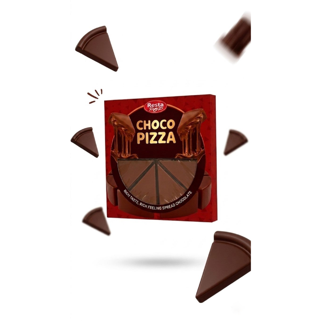 Resta Pop Choco Pizza – Chocolate Filled with Smooth Chocolate Sauce (85g)