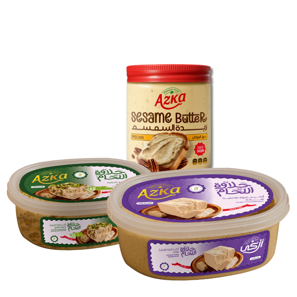 Royal Halva & Sesame Bundle: Plain (700g) + Extra Pistachio (350g) + Pecan Sesame Butter