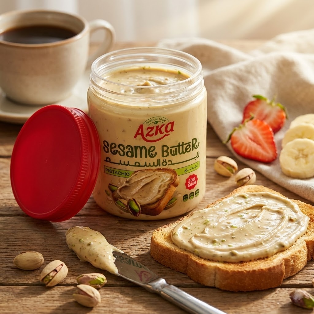 تقديم حلاوة أزكى بالفسدق في وجبة إفطار صحية - حلاوة طبيعية بدون إضافات صناعية